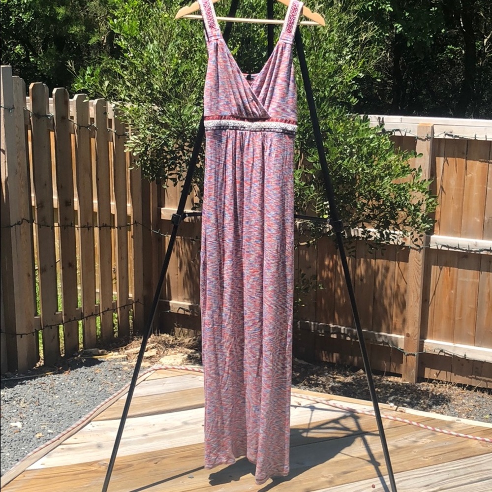 Cable & Gauge Red White & Blue Maxi Boho Dress